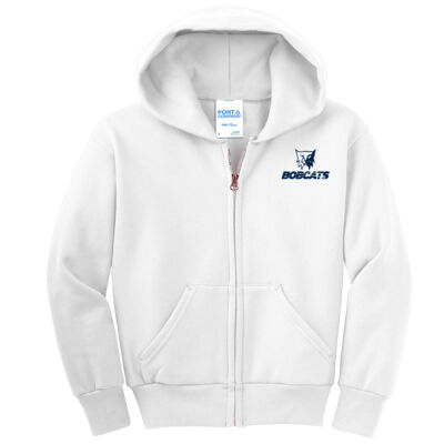 Youth Full Zip Hoodie Bobcats Blue Logo Thumbnail