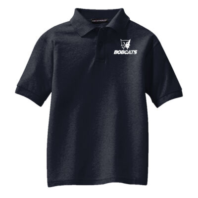 Youth Silk Touch Polo White Logo Thumbnail