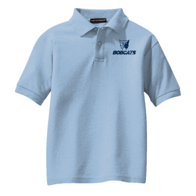 Youth Silk Touch Polo Blue Logo Thumbnail