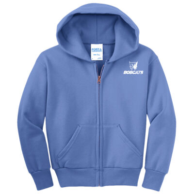 Youth Full Zip Hoodie Bobcats White Logo Thumbnail