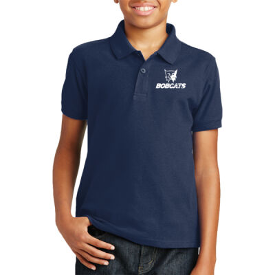 Youth Navy Blue Polo White Logo Thumbnail