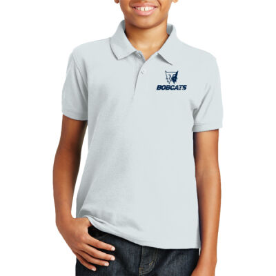 Youth White Polo Blue Logo Thumbnail
