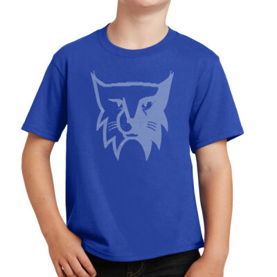 Youth Bobcat Head - SPANGLE (black or royal shirt) Thumbnail